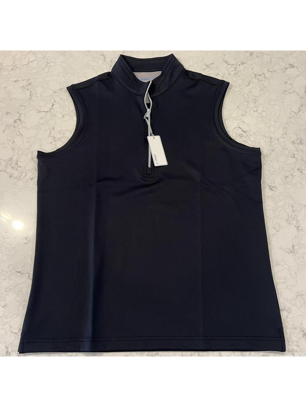 Johnnie-O Women's Black Dave 1/4 Zip Performance Vest NWT Medium